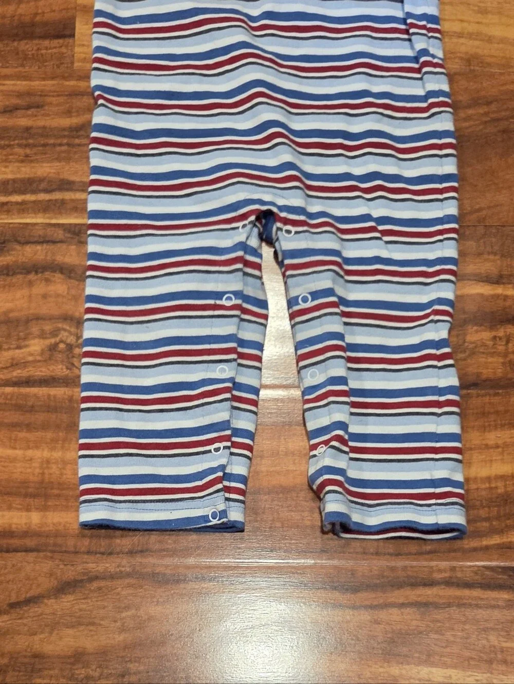 Gymboree EUC 18-24 Months Blue/Red Striped Polo One-Piece Romper